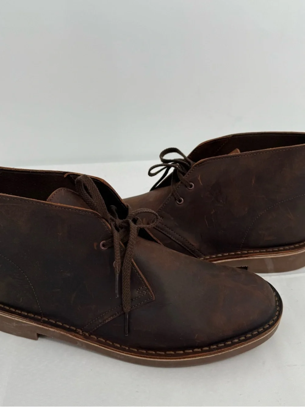 NWOB Clarks Men's US 10.5 M Bushacre 2 Chukka Boot, Dark Brown Leather New